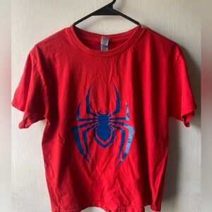 Spiderman Kid’s Red and Blue Short Heavy Cotton Short Sleeve Tee